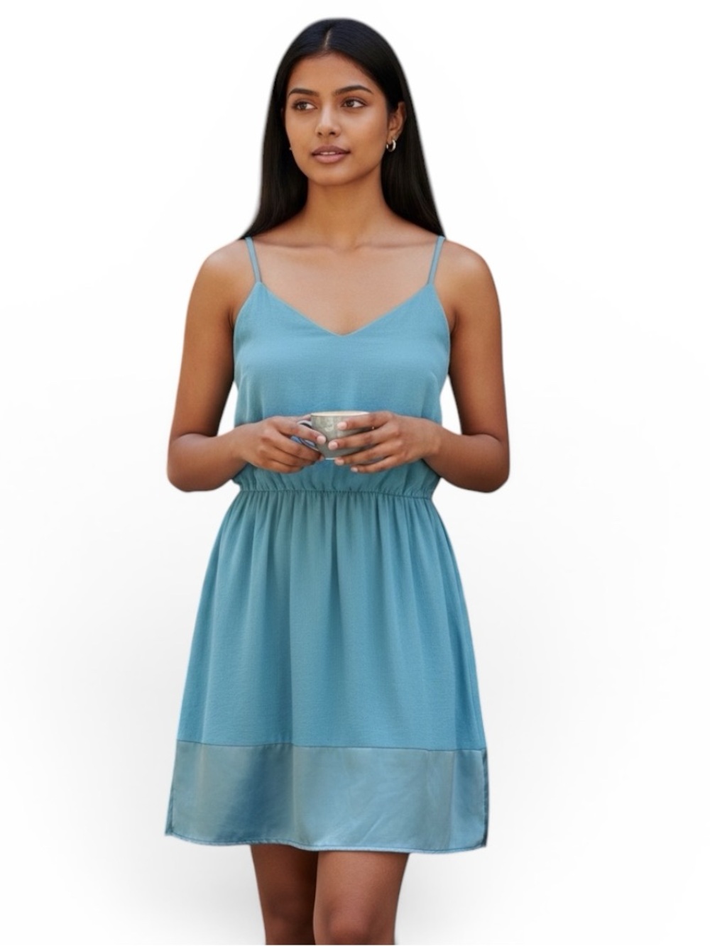 Madewell Silk Teal Blue Sweetheart Spaghetti Strap Mini Dress Size 2